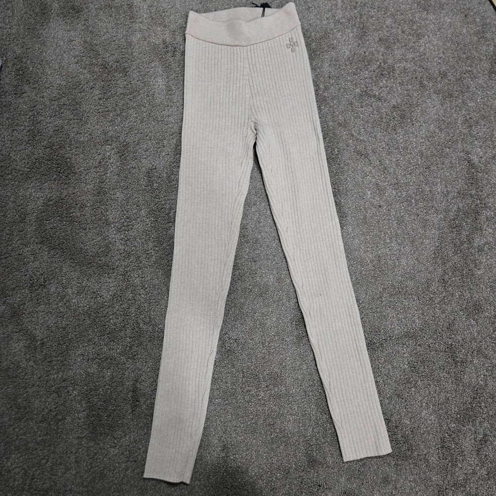 OVO October's Very Own Heather Grey Ribbed Knit‎ Leggings Athleisure Women's